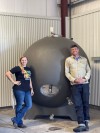 Jeremy and Shanna with Mercury Concrete Sphere